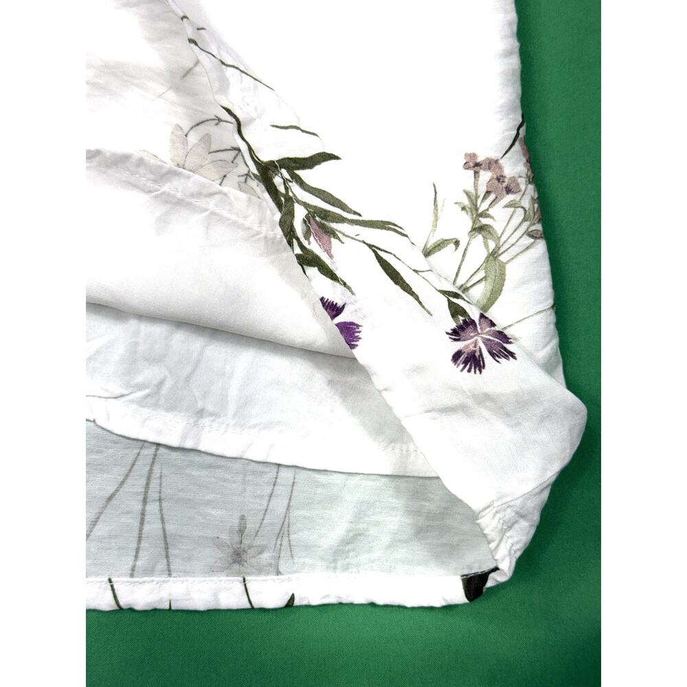 Spirit V-neck sleeveless floral tank botanical wildflower white background Sz S - Picture 4 of 10